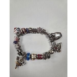 Pandora Charm Bracelet American USA Princess Cruise Charms Necklace States